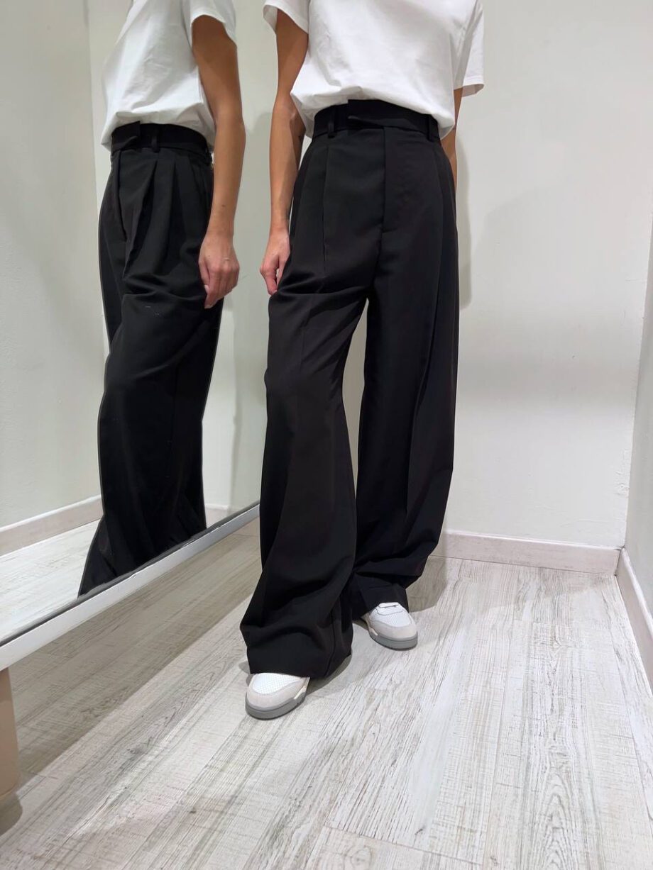 Shop Online Pantalone wide leg nero Vicolo