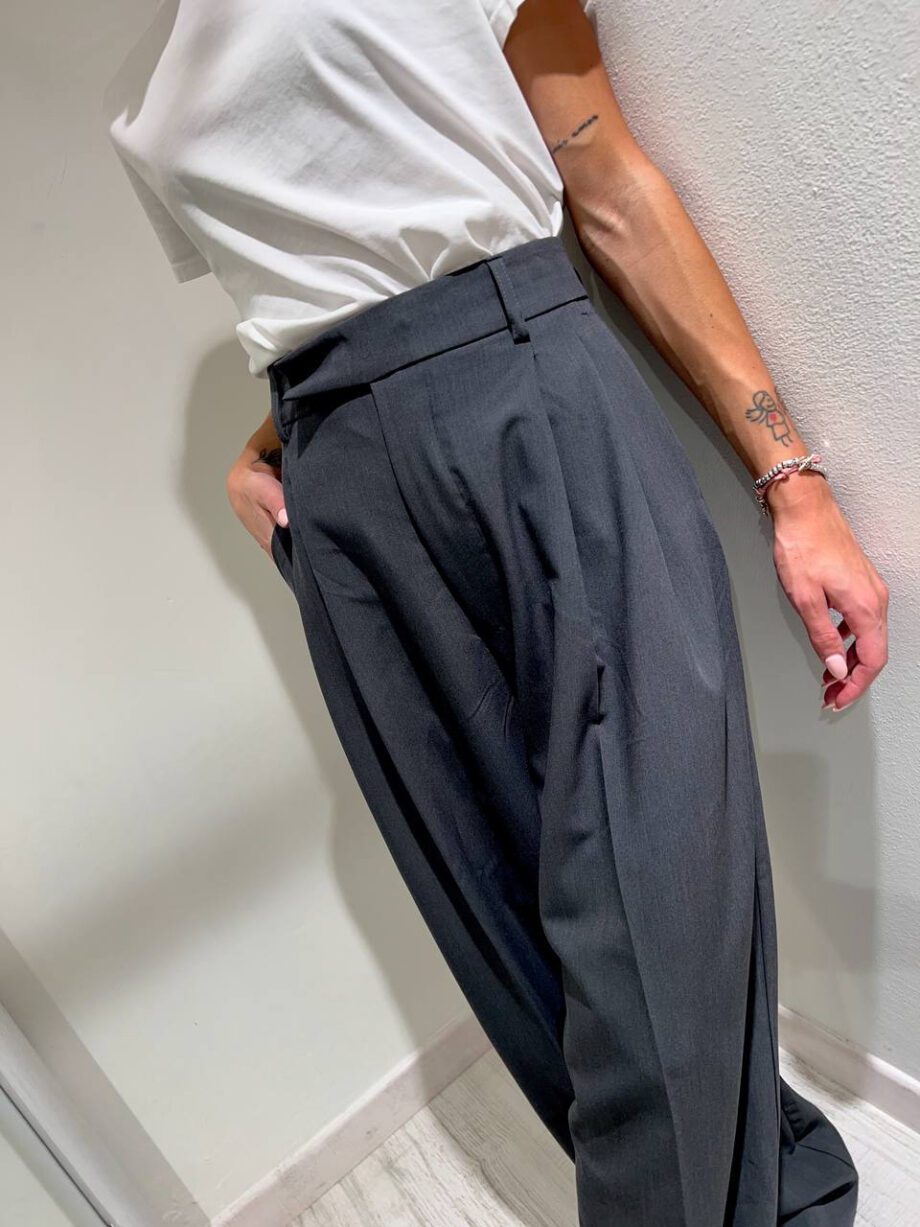 Shop Online Pantalone wide leg grigio Vicolo
