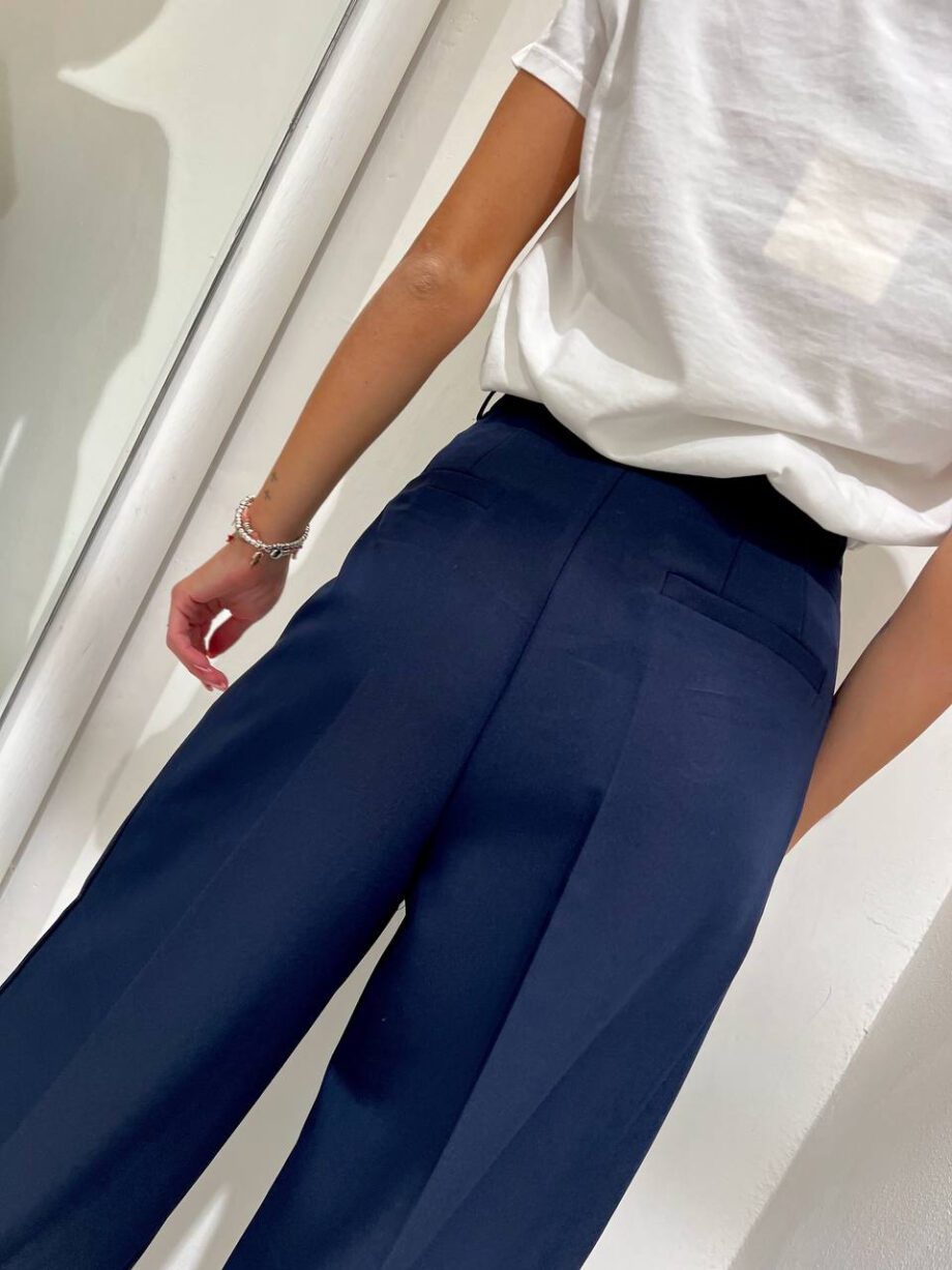 Shop Online Pantalone wide leg blu Vicolo
