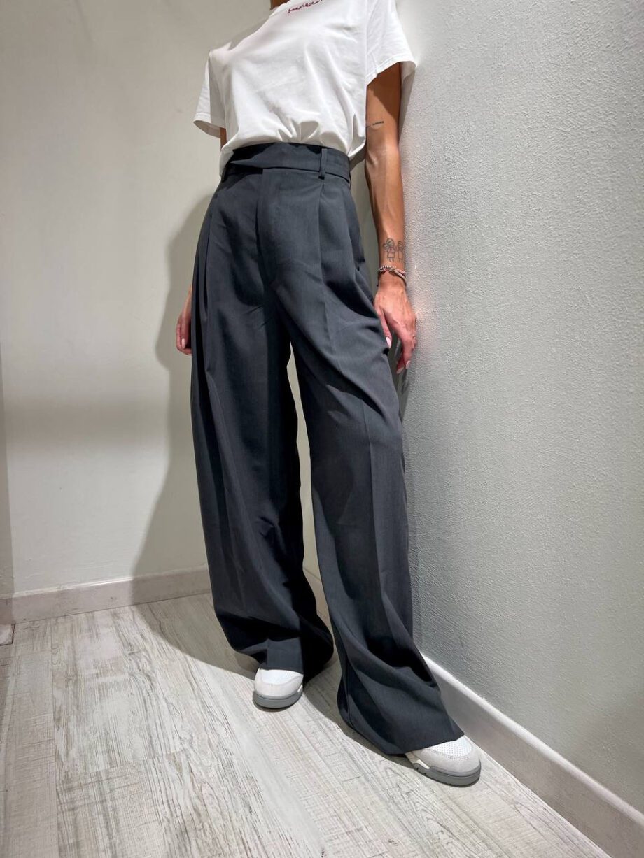 Shop Online Pantalone wide leg grigio Vicolo