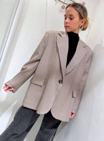 Shop Online Blazer pied de poule con patch logo HaveOne