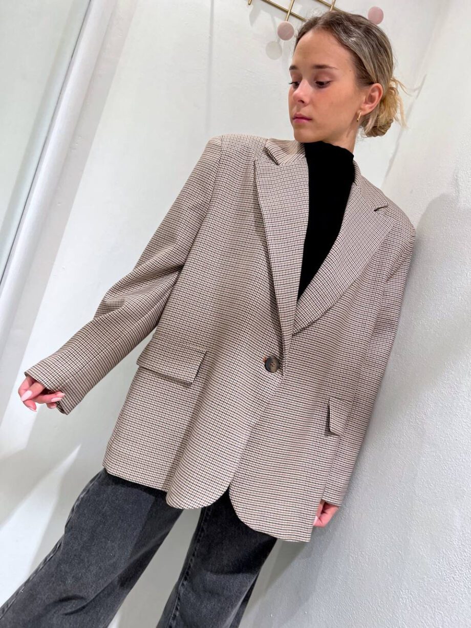 Shop Online Blazer pied de poule con patch logo HaveOne