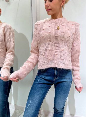 Shop Online Maglione in mohair rosa noccioline Kontatto