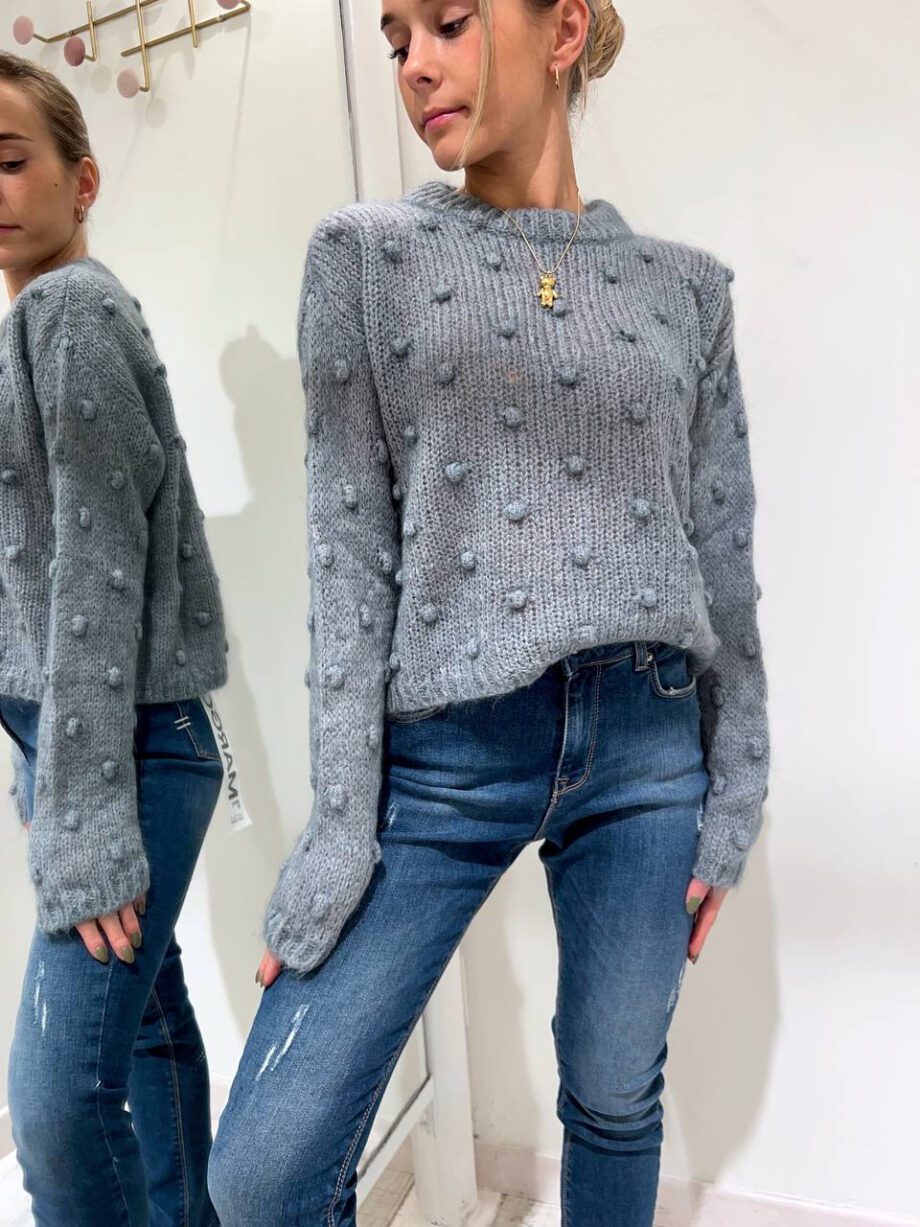 Shop Online Maglione in mohair grigio noccioline Kontatto