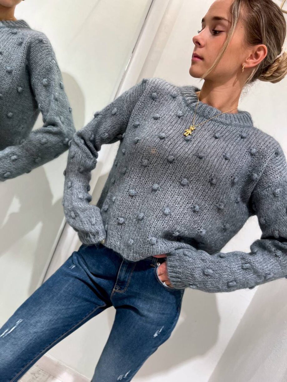 Shop Online Maglione in mohair grigio noccioline Kontatto