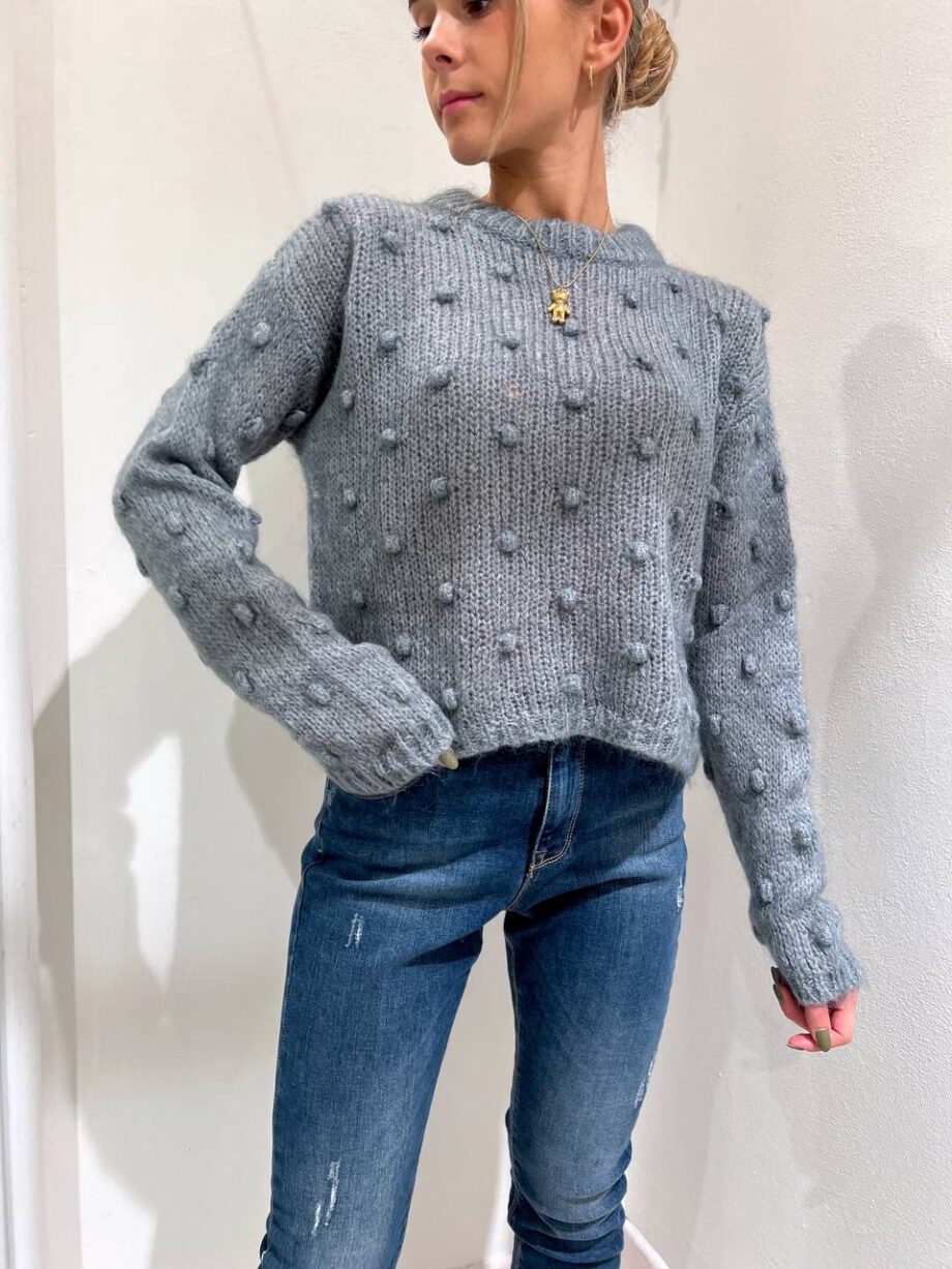 Shop Online Maglione in mohair grigio noccioline Kontatto