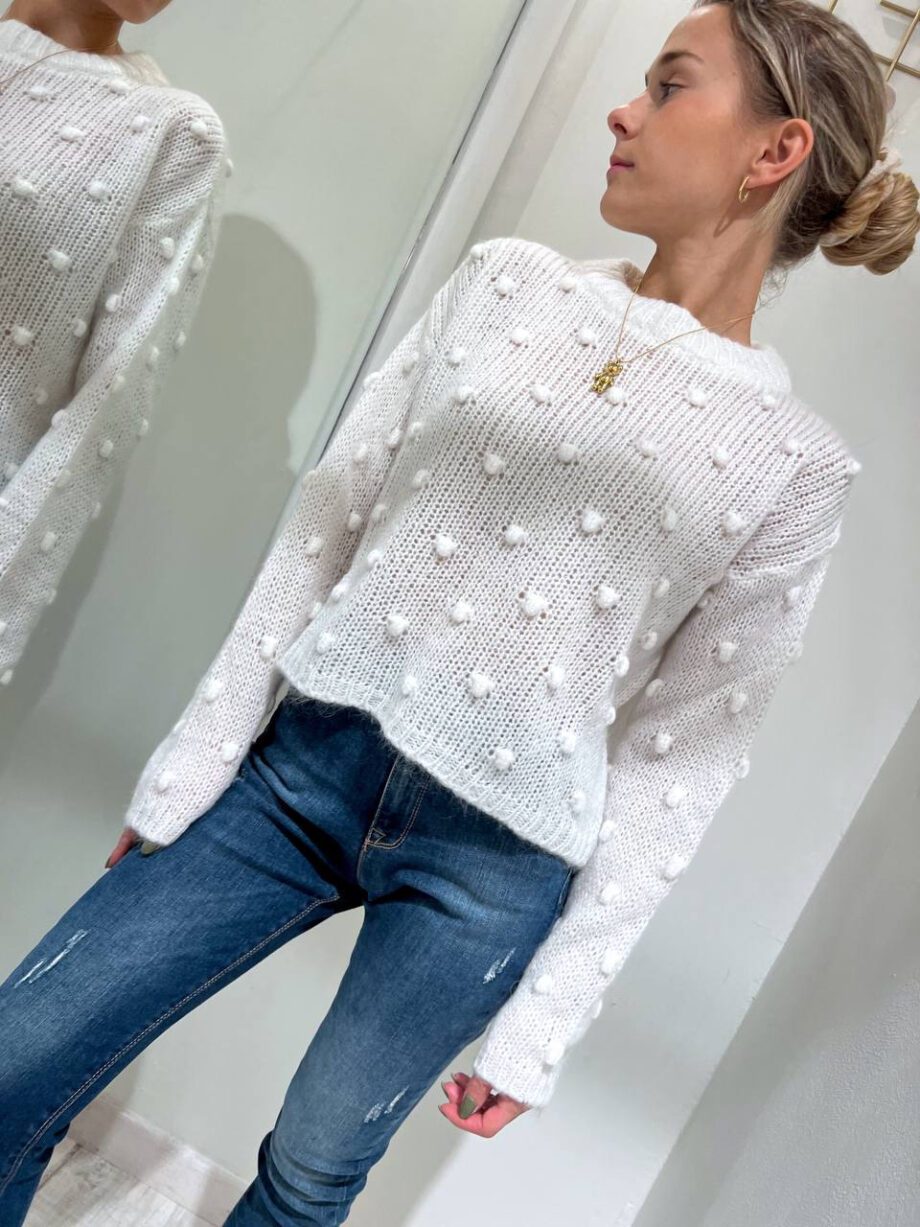 Shop Online Maglione in mohair bianco noccioline Kontatto