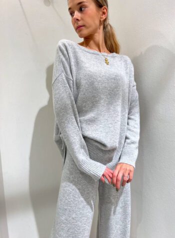 Shop Online Pantalone palazzo in maglia grigio Kontatto