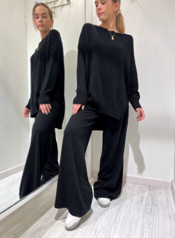 Shop Online Pantalone palazzo in maglia nero Kontatto