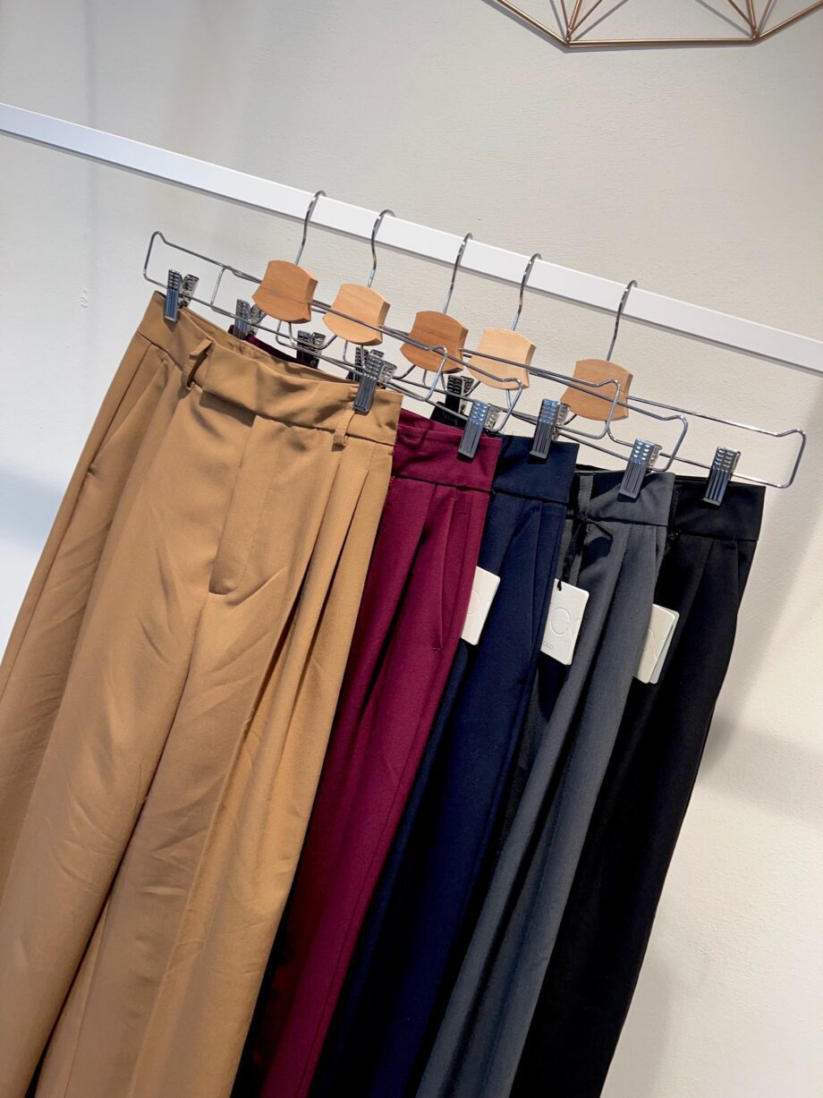 Shop Online Pantalone wide leg beige nocciola Vicolo