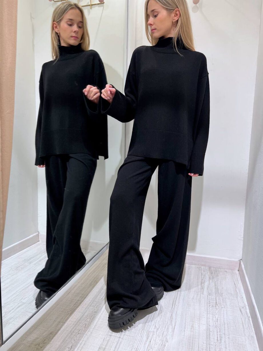 Shop Online Pantalone in maglia ampio nero Vicolo