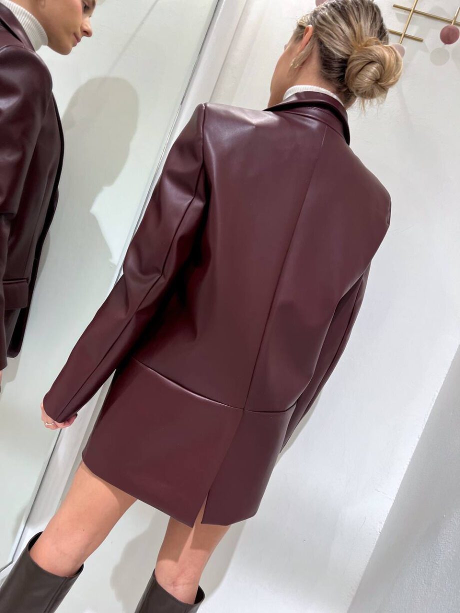 Shop Online Blazer un bottone bordeaux effetto pelle Vicolo