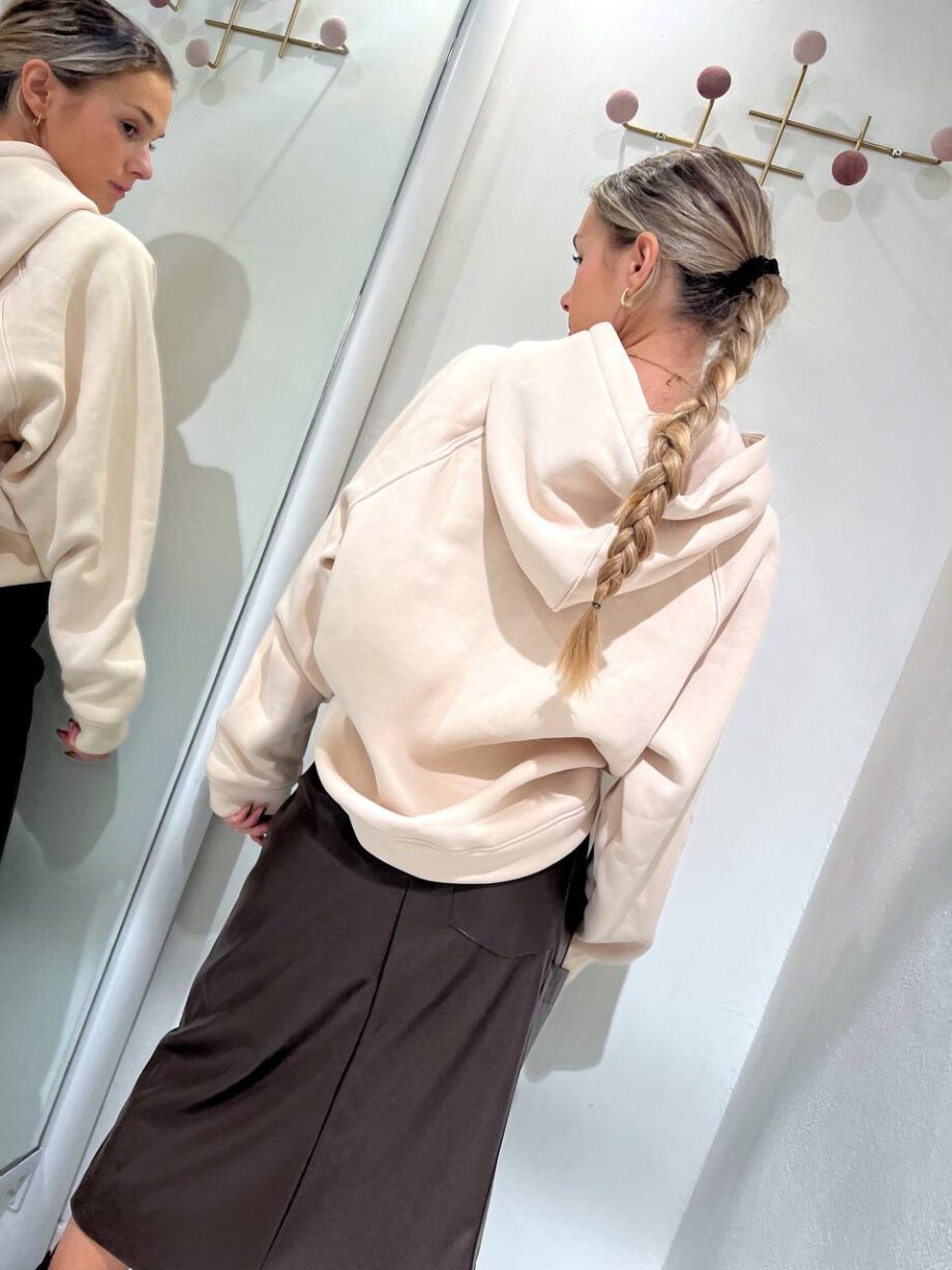 Shop Online Felpa oversize panna Beverly con cappuccio Vicolo