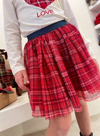 Shop Online Minigonna in tulle tartan rossa Name it