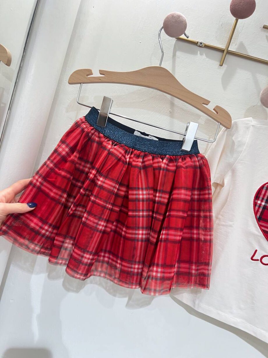 Shop Online Minigonna in tulle tartan rossa Name it