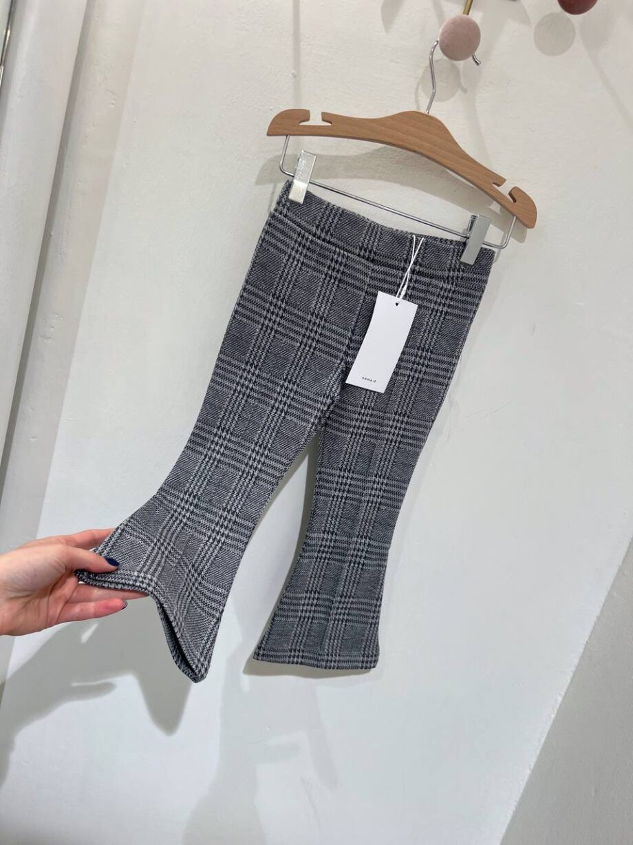 Shop Online Pantalone a zampa a quadri grigio Name it