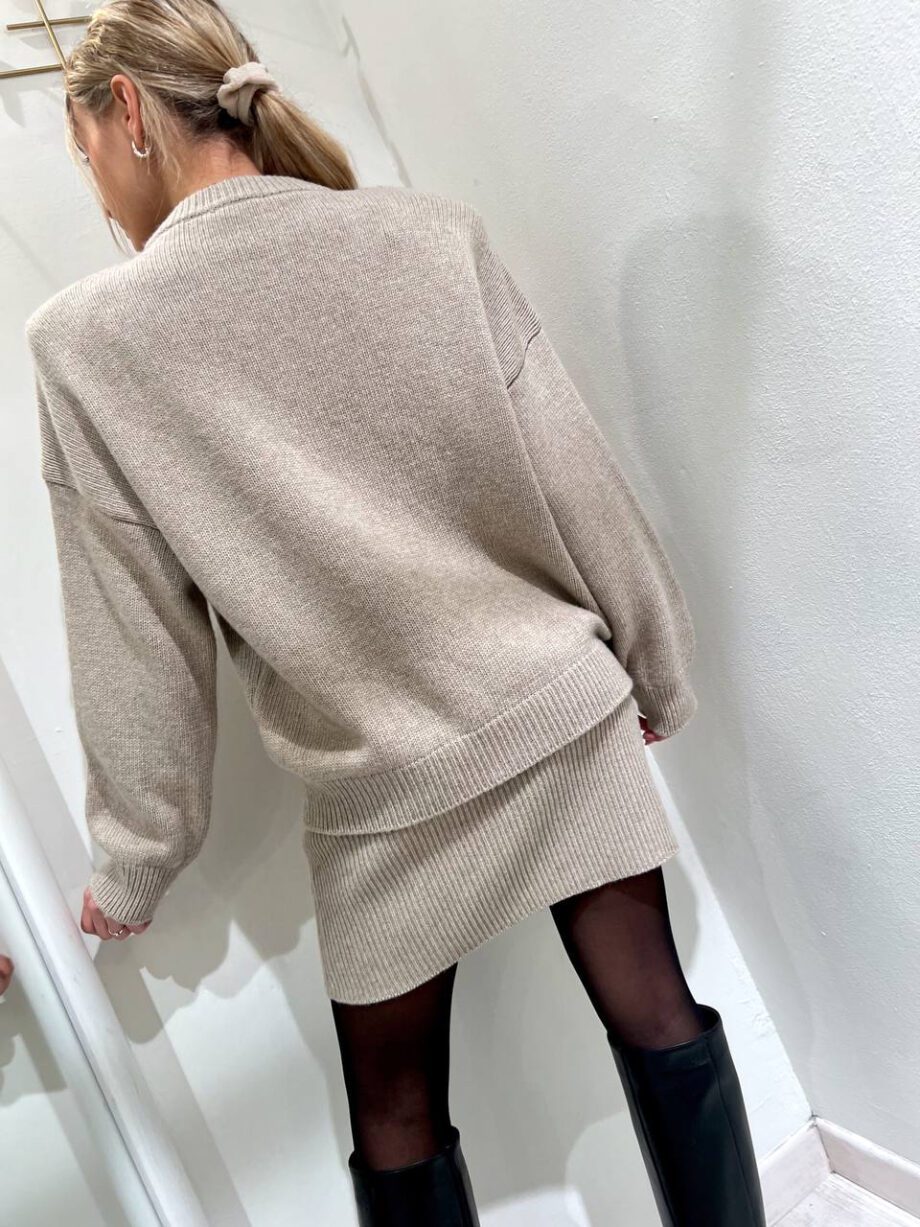 Shop Online Minigonna in maglia beige a coste Vicolo