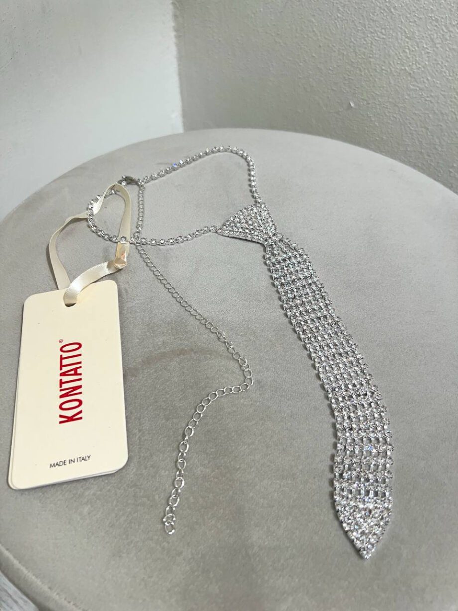 Shop Online Collana in strass argento cravatta Kontatto