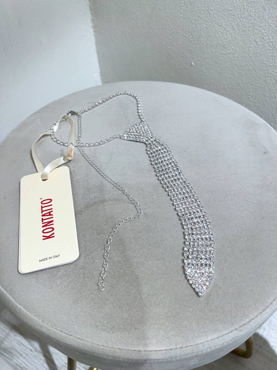 Shop Online Collana in strass argento cravatta Kontatto