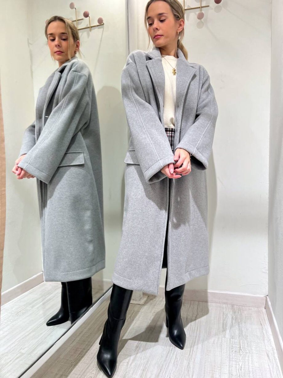 Shop Online Cappotto tre bottoni dritto grigio HaveOne