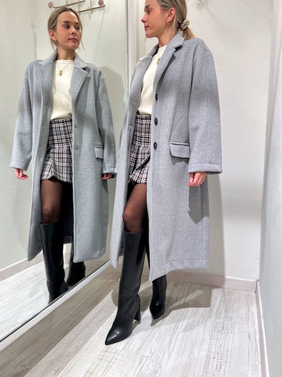 Shop Online Cappotto tre bottoni dritto grigio HaveOne