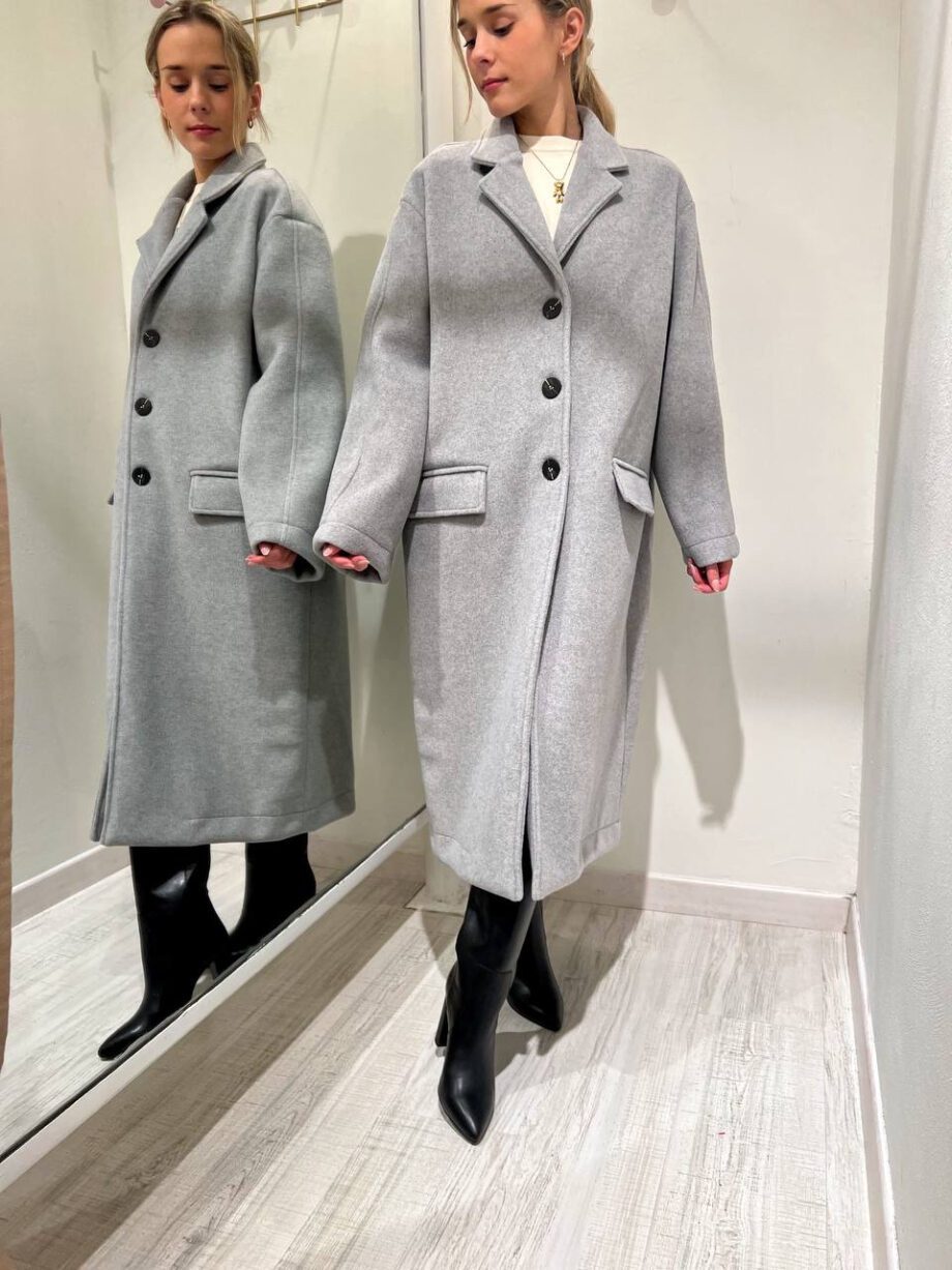 Shop Online Cappotto tre bottoni dritto grigio HaveOne