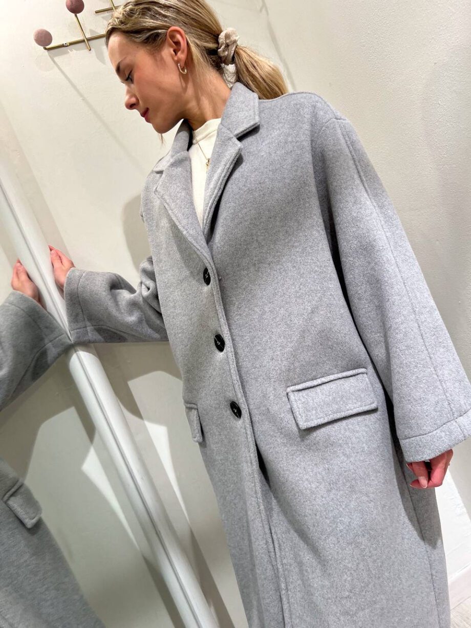 Shop Online Cappotto tre bottoni dritto grigio HaveOne