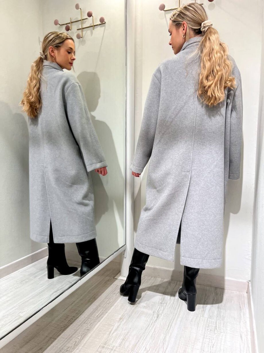 Shop Online Cappotto tre bottoni dritto grigio HaveOne