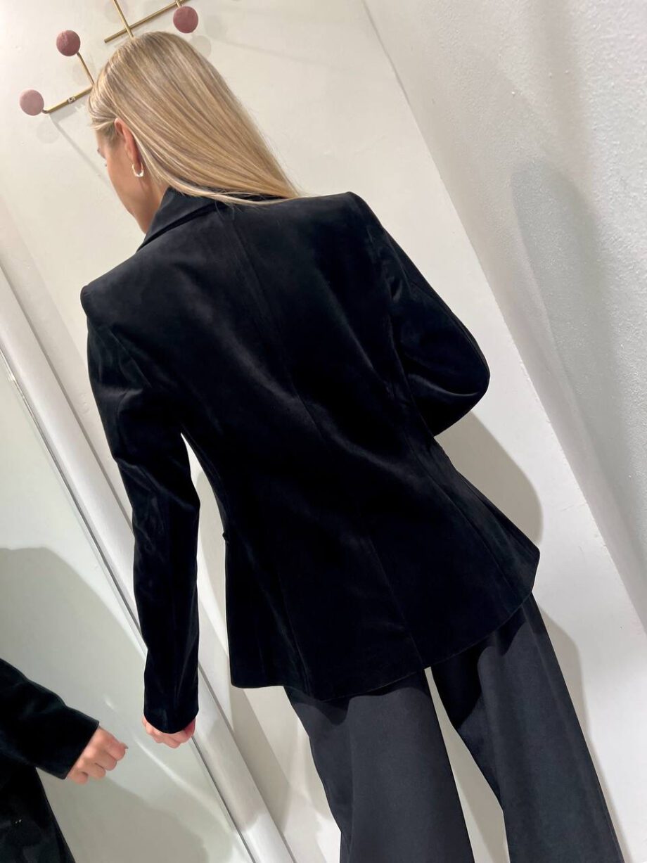 Shop Online Blazer doppiopetto nero in velluto Kontatto