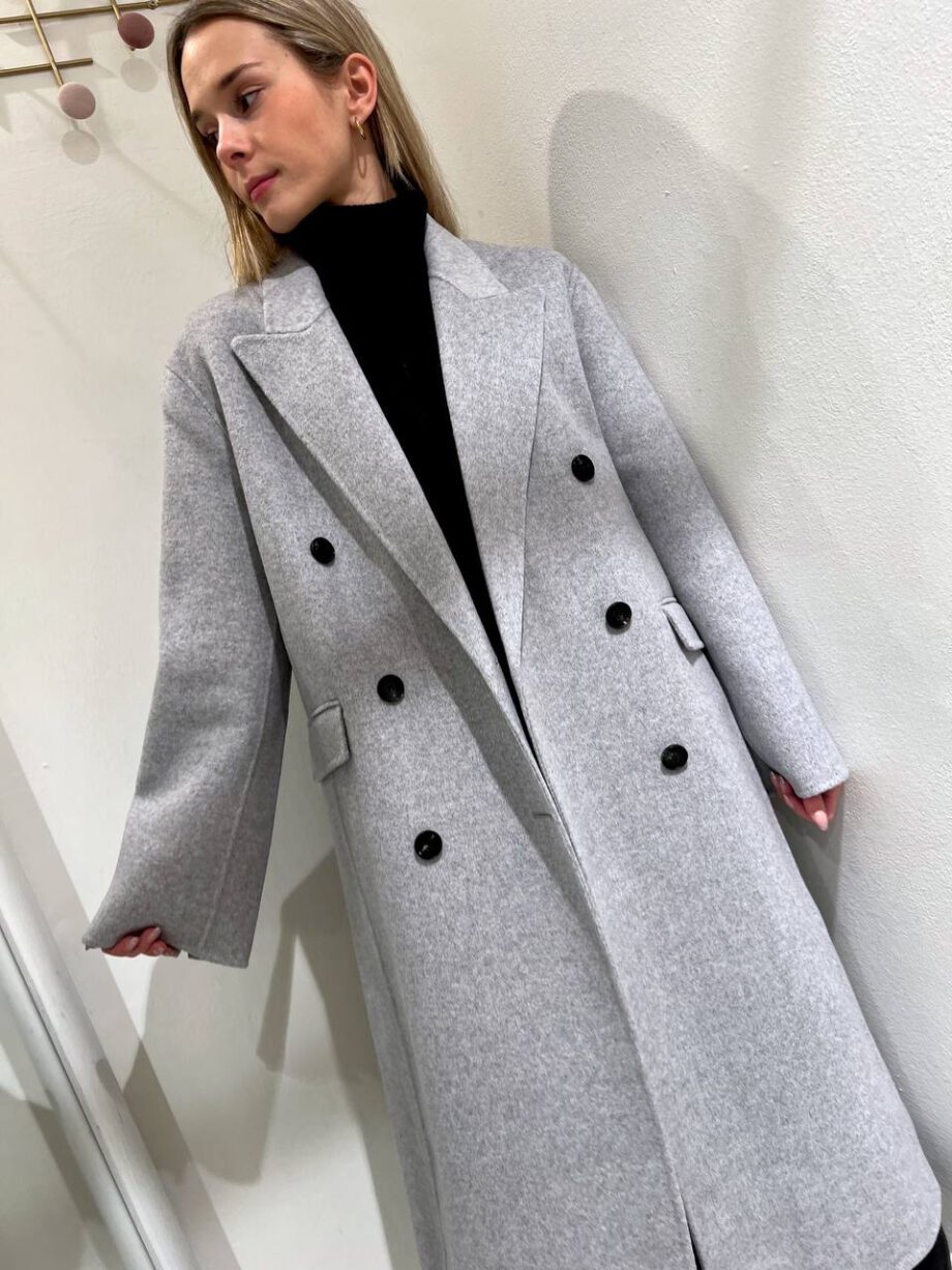 Shop Online Cappotto lungo doppiopetto grigio Vicolo