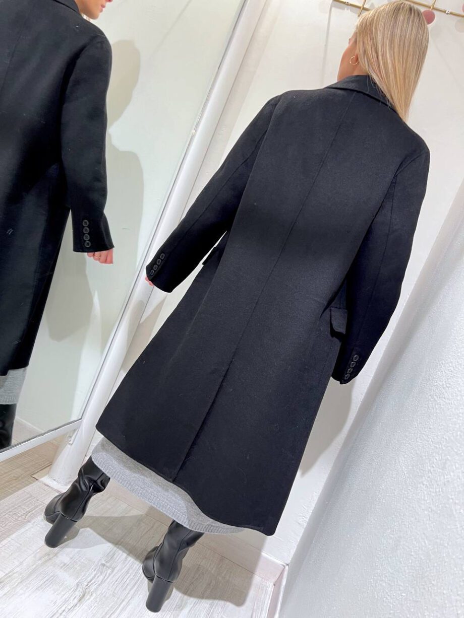 Shop Online Cappotto lungo doppiopetto nero Vicolo