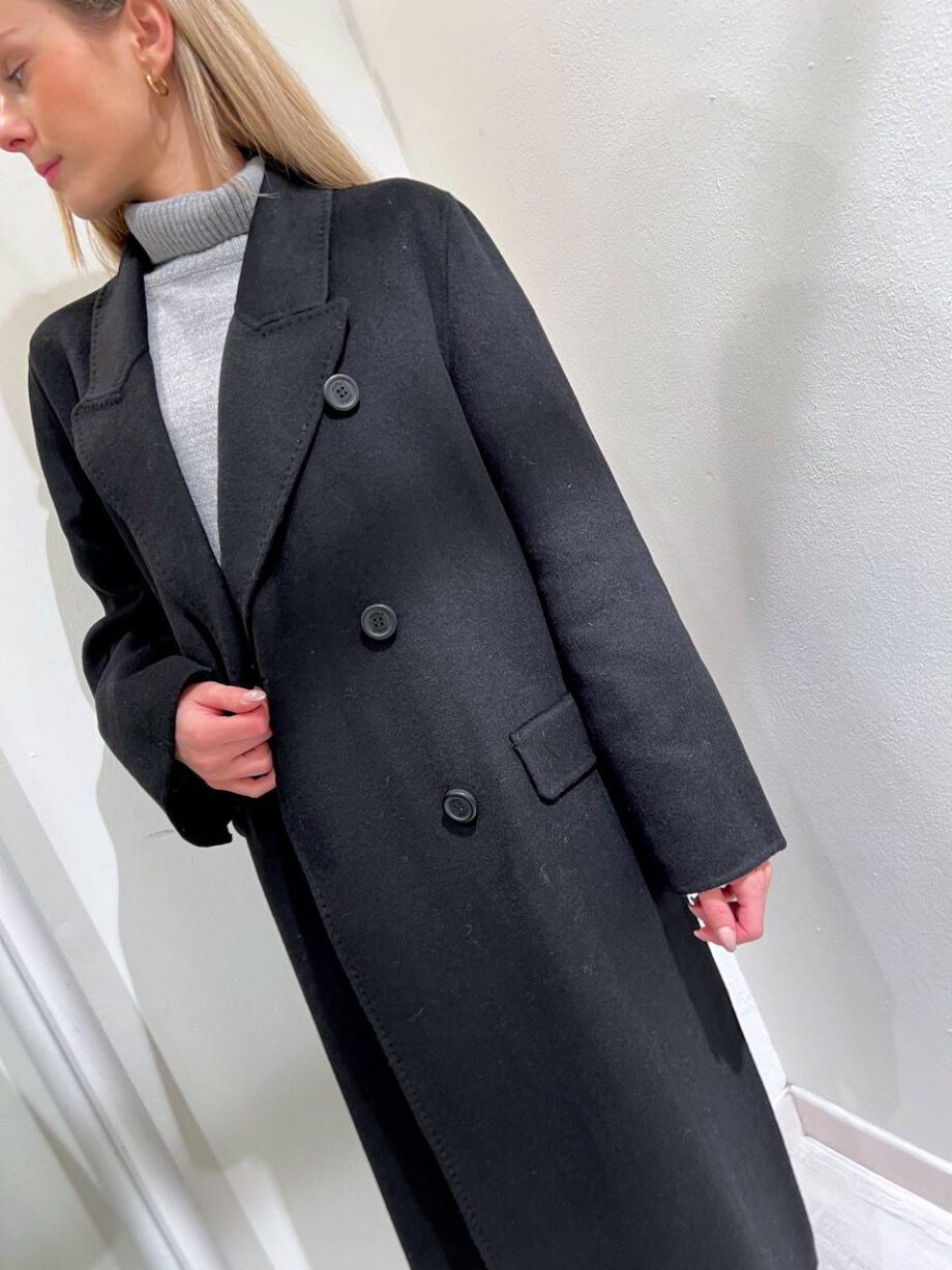 Shop Online Cappotto lungo doppiopetto nero Vicolo