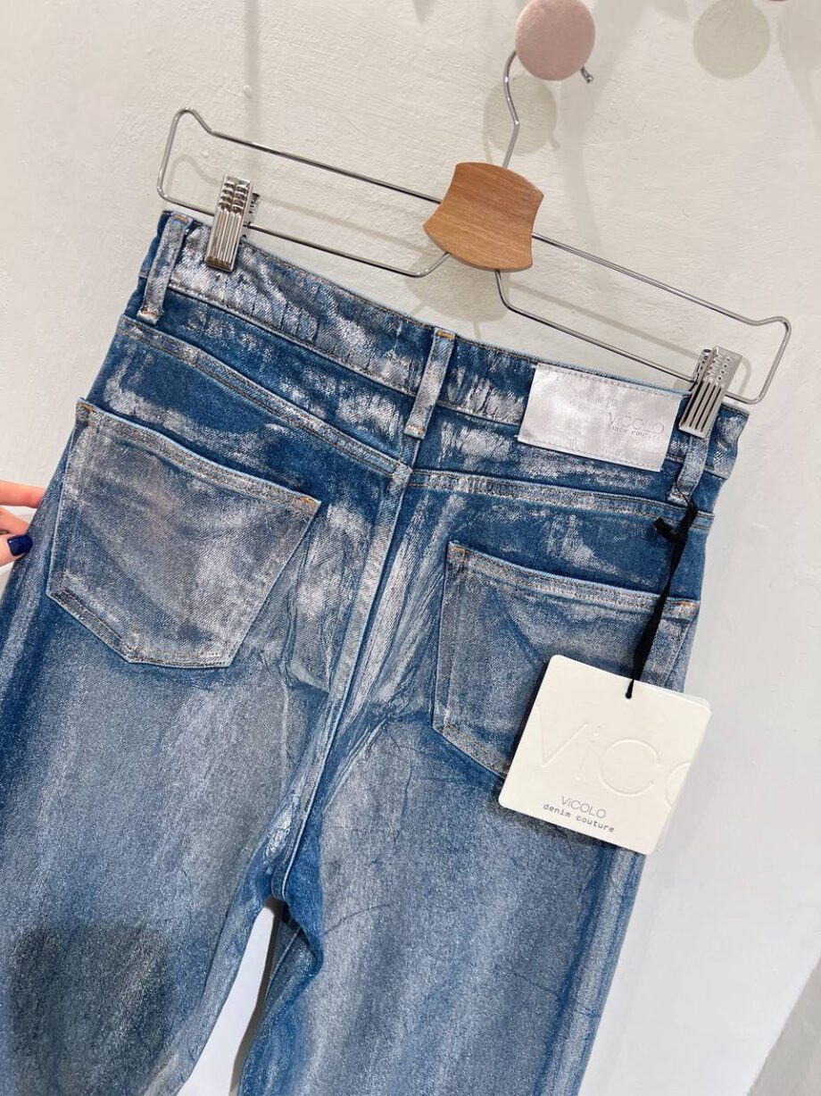 Shop Online Jeans dritto blu laminato argento Vicolo