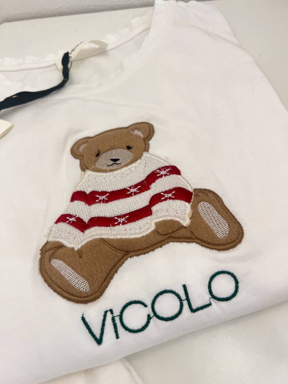 Shop Online T-shirt bianca con patch teddy Vicolo