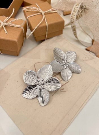 Shop Online Orecchini fiore grande argento