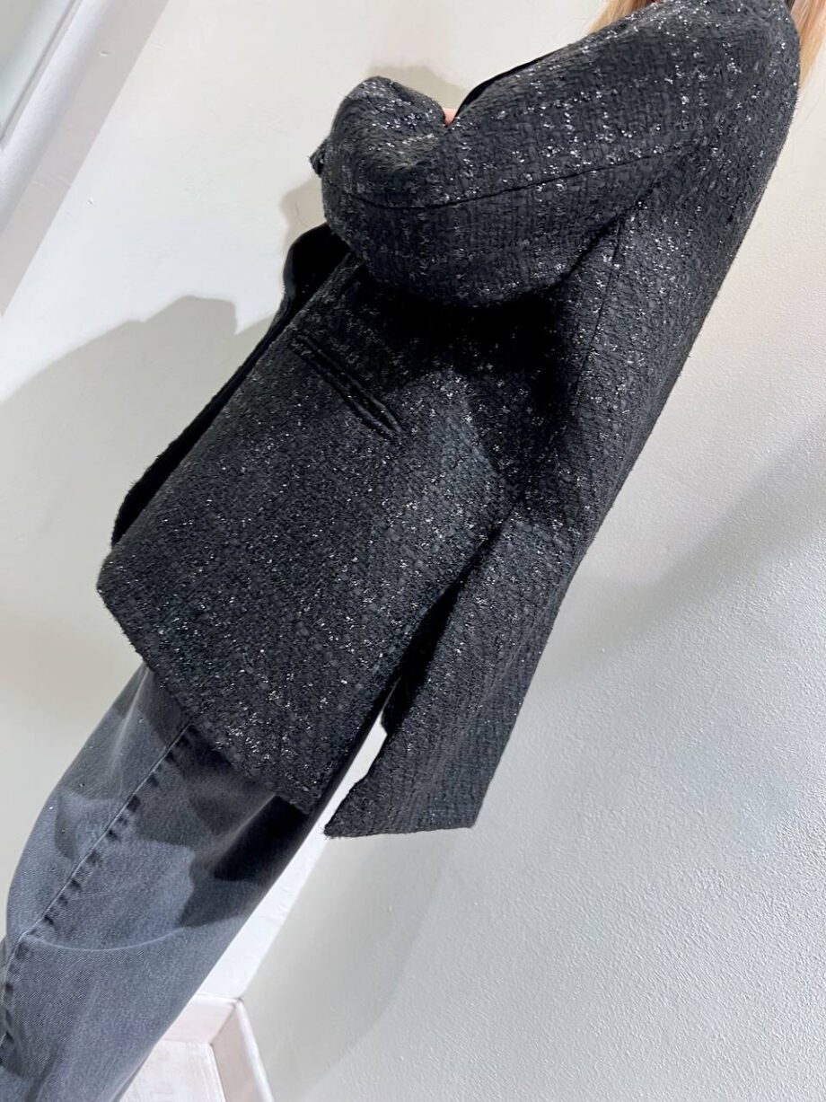 Shop Online Blazer oversize nero in tweed Vicolo