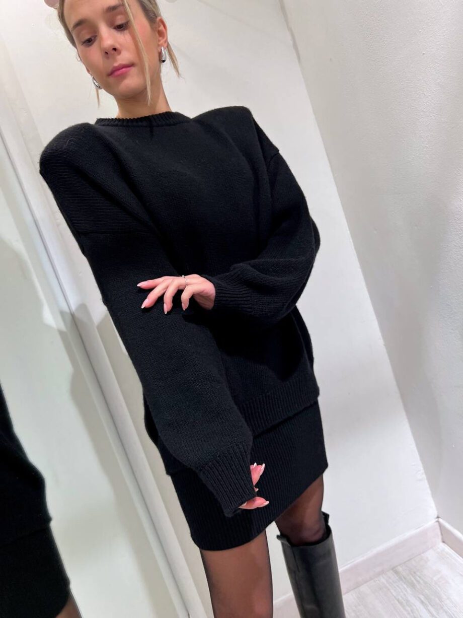 Shop Online Minigonna in maglia nera a coste Vicolo