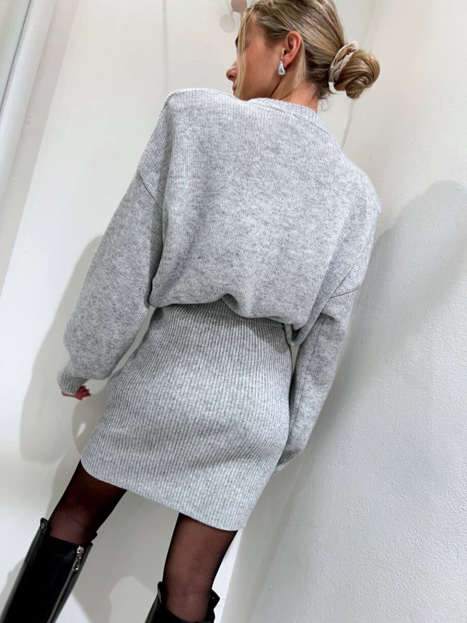 Shop Online Minigonna in maglia grigia a coste Vicolo