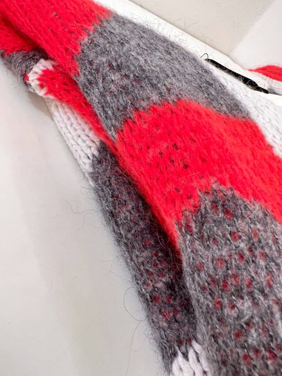 Shop Online Maglione panna ampio cuori rosso e grigio Vicolo