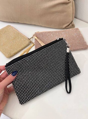 Shop Online Pochette mini strass nera