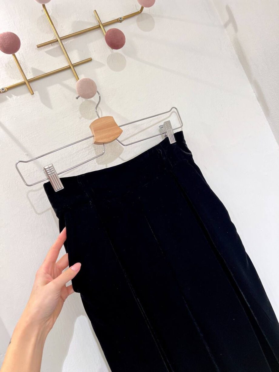 Shop Online Pantalone palazzo in velluto nero HaveOne