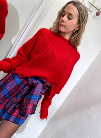 Shop Online Maglione ampio rosso con rotture Vicolo
