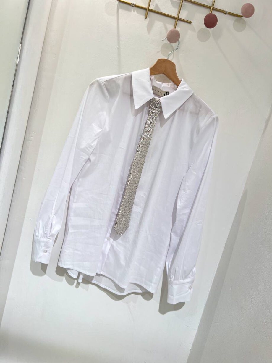 Shop Online Camicia bianca con cravatta paillettes HaveOne