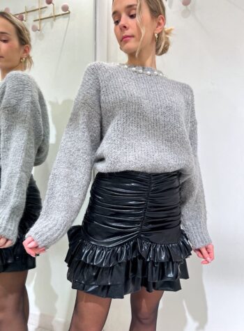 Shop Online Maglione girocollo grigio con perle Kontatto