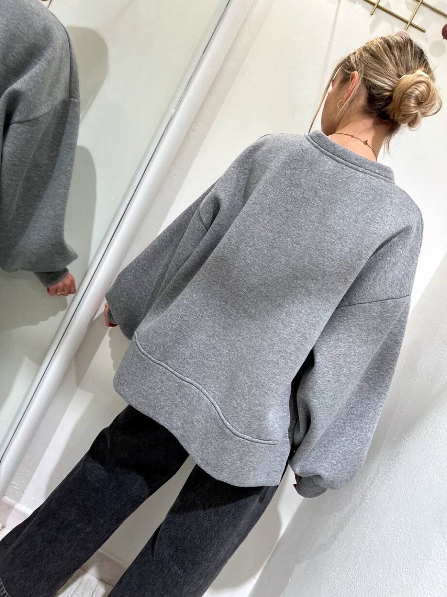 Shop Online Felpa oversize grigia asimmetrica HaveOne