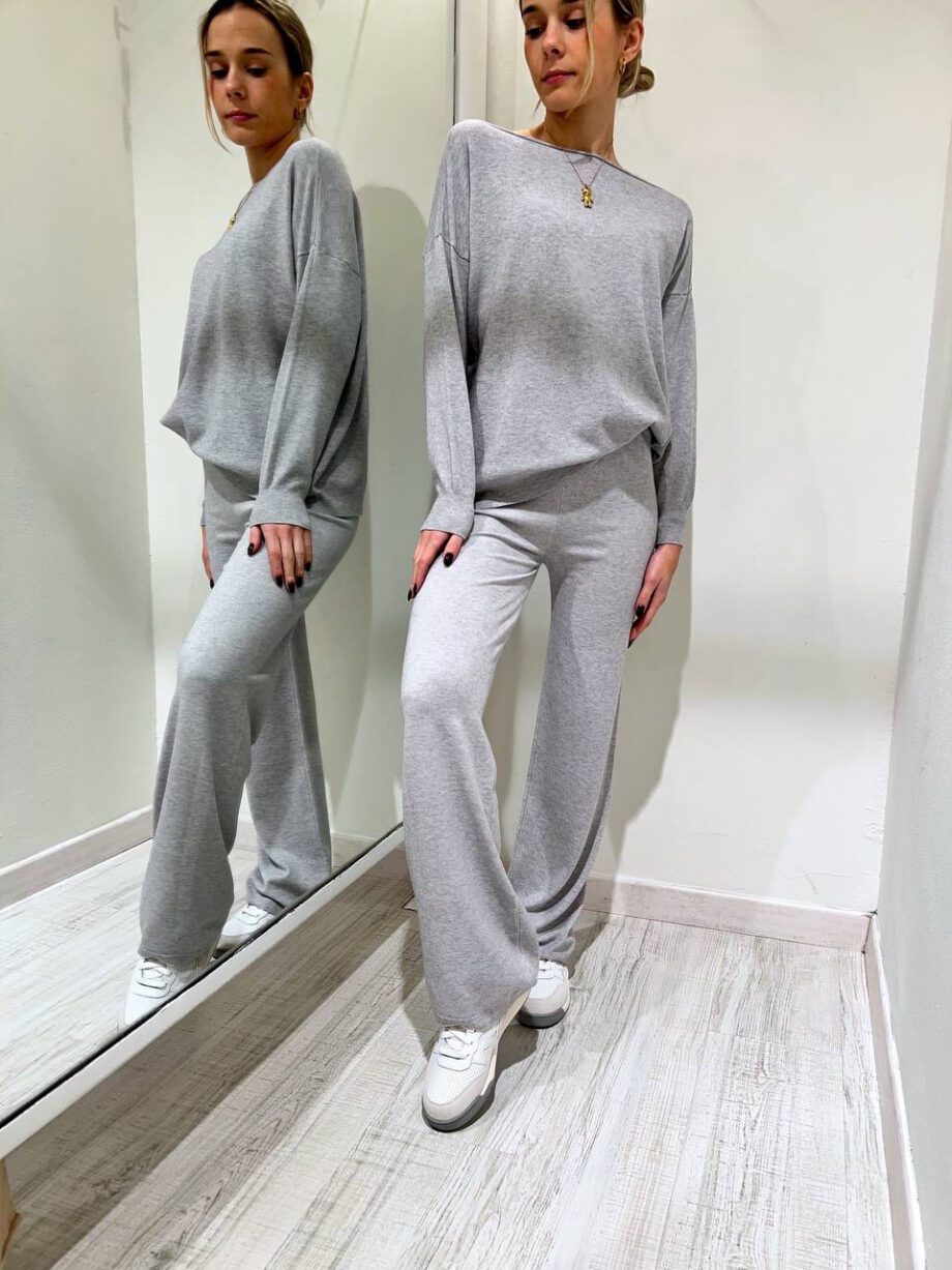 Shop Online Completo coordinato in maglia grigio perla Have One