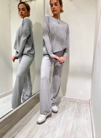 Shop Online Completo coordinato in maglia grigio perla Have One