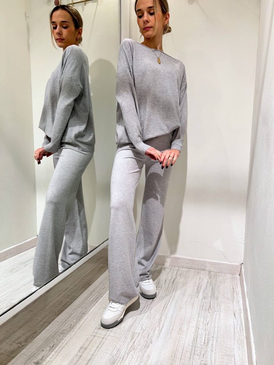 Shop Online Completo coordinato in maglia grigio perla Have One