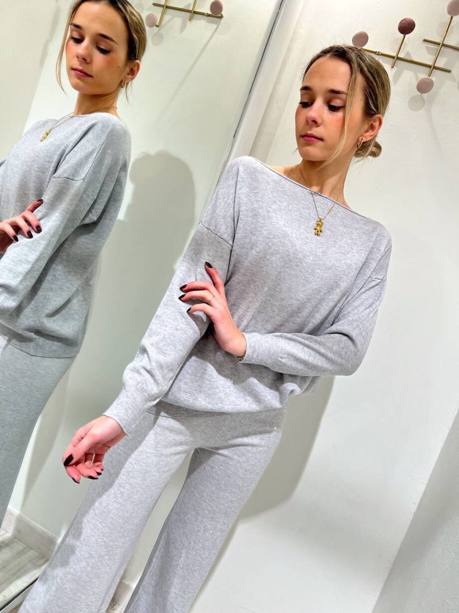 Shop Online Completo coordinato in maglia grigio perla Have One