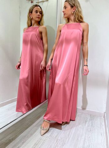 Shop Online Vestito lungo in viscosa rosa bubble HaveOne